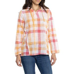 NEW North River Roll-Tab Sleeve Hooded Shirt -100% cotton Long Sleeve Aprct166sn